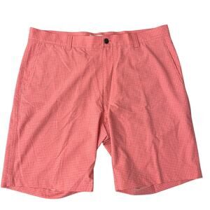 Peter Millar Shackleford Performance Hybrid Golf Shorts 36 Pink Gingham